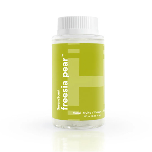 Homedics® SereneScent™ Freesia Pear comes in a 120 ml bottle.