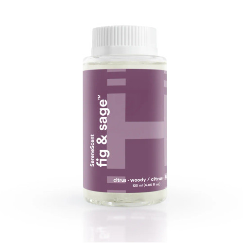 Homedics® SereneScent™ Fig & Sage comes in a 120 ml bottle.