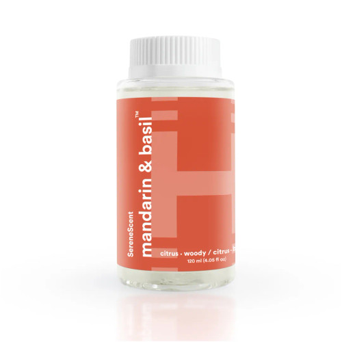 Homedics® SereneScent™Mandarin & Basill comes in a 120 ml bottle
