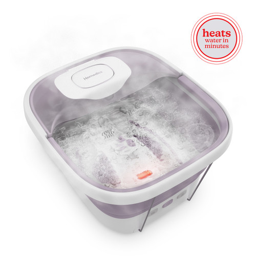 Angled view of the Homedics® Smart Space Deluxe Footbath with Heat Boost that heats water in minutes