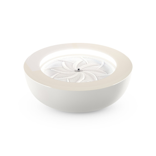 21-inch, cream | Angled view of the 21" Homedics drift sandscape sand table in cream